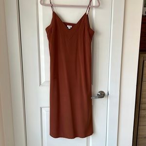Cuyana silk tan dress